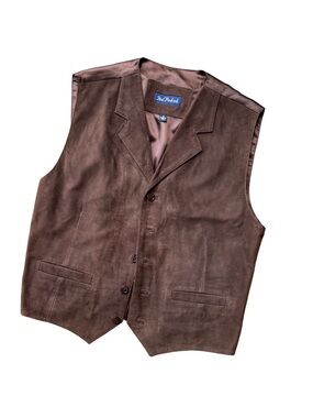 Paul Fredrick Brown Suede Tailored Vest